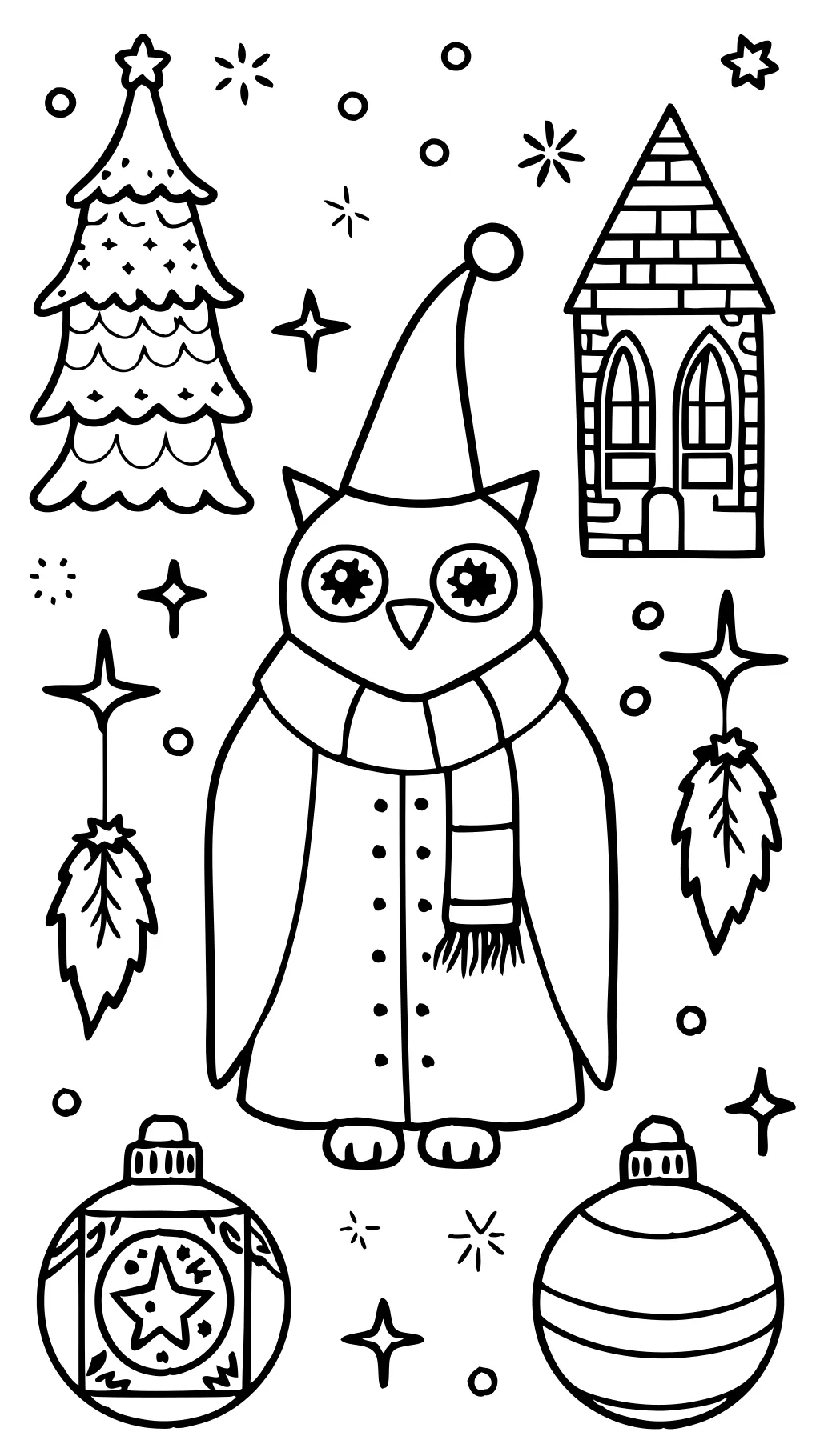 harry potter christmas coloring pages